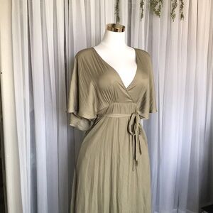 Kimono Style Sleeve Satin Side Tie Dress - NWT